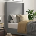 thumbnail image 4 of Taylor & Logan Upholstered Platform Bed with Channel Stitched Headboard Gray - Twin, 4 of 5