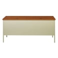 thumbnail image 6 of Hirsh Right-Hand Single Pedestal File Office Desk with Center Drawer, 30" D x 66" W, Putty/Oak, 6 of 12