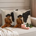 thumbnail image 5 of Women Outdoor Waterproof Throw Pillow Covers 24x24 Set of 2, Farmhouse Black Horse Country Rustic Decorative Pillowcases Cushion Pillowcase for Couch Sofa Patio Outside Pillow Protector, 5 of 9