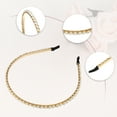 thumbnail image 4 of 2 Pcs Faux Pearl Headbands Hair Accessories Headbands for Women Girl Gold Tone Silver Tone 5.12"x0.2", 4 of 7