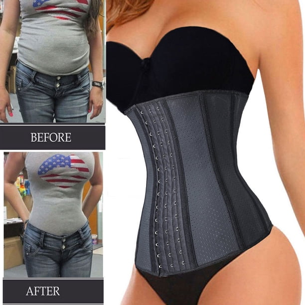Latex Fajas Colombiana Latex Waist Trainer Cincher Trimmer Corset Weight Loss Shaper Walmart Com