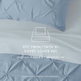 thumbnail image 3 of Noble Linens Light Blue Pinch Pleat 2-Piece Duvet Cover Set, Twin/Twin XL, 3 of 9