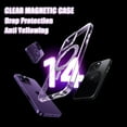 thumbnail image 3 of Ancove for iPhone 12 Pro / 12 6.1" Clear Case with Ring Holder Kickstand,Magnetic [Compatible with Mag Safe] Crystal Transparent Shockproof Protective Case Cover for iPhone 12 Pro / 12 6.1",Darkpurple, 3 of 7