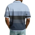 thumbnail image 5 of Polo Shirts for Men Casual Quarter Zipper Striped Henley Shirts Lightweight Short Sleeve T Shirt Fashion Work Collared Pullover OIOLOYJM Light Blue 3XL, 5 of 9