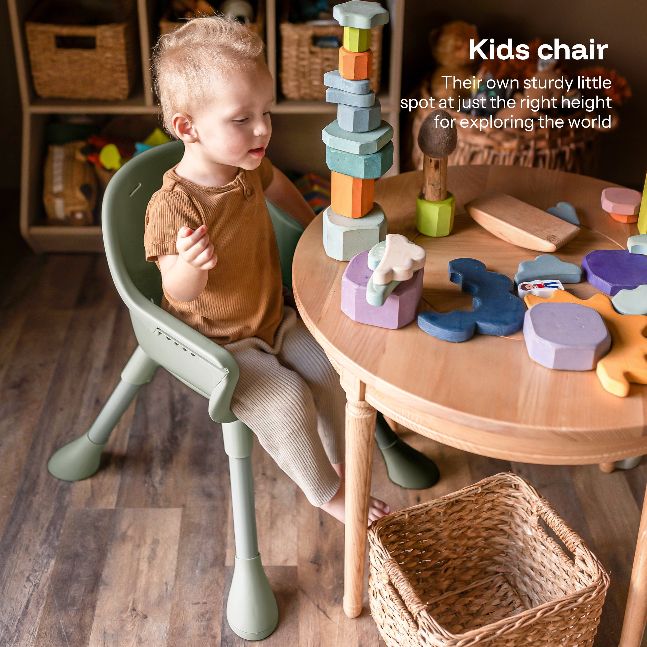 HARPPA 3-in-1 Convertible High Chair for Babies and Toddlers,Green