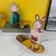 thumbnail image 2 of Bandeja de almacenamiento para centro de mesa, estatua de chica con teléfono para decoración de fiestas navideñas Vestido rojo, 2 of 6