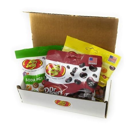 Gift Shoppe Jelly Belly Soda Flavors Gift Box - Three 3.5 oz Bags Jelly Beans - Dr. Pepper, Soda Pop Shoppe Mix, and Snapple Mix - Great Holiday Gift - Full List of Flavors in Description ()