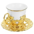 thumbnail image 1 of Cappuccino Cups Set Golden Ceramic For Coffee Lovers 1Set 3.5X2.8X2.6in, 1 of 8