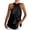 Black, variant on Women's Double Silver Halter Zip Sleeveless Casual Top
