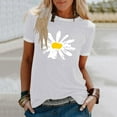 thumbnail image 2 of Pompotops Mode Femmes T-Shirt Imprimé Col Rond Manches Courtes Tee Décontracté Blouse, 2 of 4