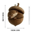 thumbnail image 4 of Forest Animal Christmas Ornaments Set Sleeping Fox Bear Owl Bunny Hedgehog Mushroom House Decor for Tree Home Holiday(D), 4 of 5