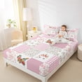 thumbnail image 4 of Homewish Cute Cartoon Unicorn Full Size Sheets,Rustic Flower Butterfly Bed Sheets,Patchwork Geometric Plaid Sheet Sets For Girls Kids,Ultra Soft Home Decor,4-Piece, 4 of 7