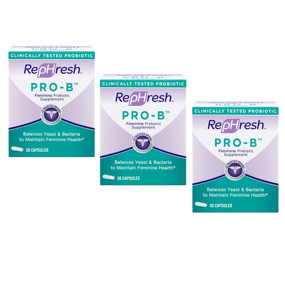 RepHresh Pro-B Probiotic Feminine Health Balance Bacteria, 30 ct, 3 Pack