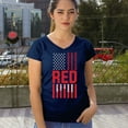 thumbnail image 4 of Remember Everyone Deployed Women's V-Neck T-shirt Until They All Come Home RED Friday Military US Flag American Patriot Tee, 4 of 7