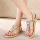 thumbnail image 5 of Sandalias de boda para mujer con cristales y cuentas de diamantes de imitación, estilo bohemio, estilo gladiador, talla grande, 5 of 5