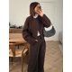 thumbnail image 2 of Abrigos cortos con cuello redondo para mujer, chaqueta elegante y cálida de manga larga con doble botonadura, Color sólido, moda de otoño, 2024, 2 of 5