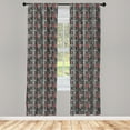 thumbnail image 3 of Ambesonne Ethnic Curtains, Aztec Ornament Lace, Pair of 28"x63", Grey Vermilion Brown, 3 of 5