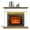 C# White & Brown with LED Lights & Fireplace, variant on Holliwill Electric Fireplace Mantel, 44" Freestanding Fireplace Heater with LED Lights, Infrared Quartz Heater, 1400W, White & Brown
