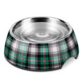 thumbnail image 3 of Stainless Steel Dog Bowl Cat Dish - Anti-Slip Slip Resistant Rubber Base Pet Feeder, Dishwasher Safe & Rust Resistant with Removable Food Water Holder up to 24 Fl Oz (Tartan Green), 3 of 8