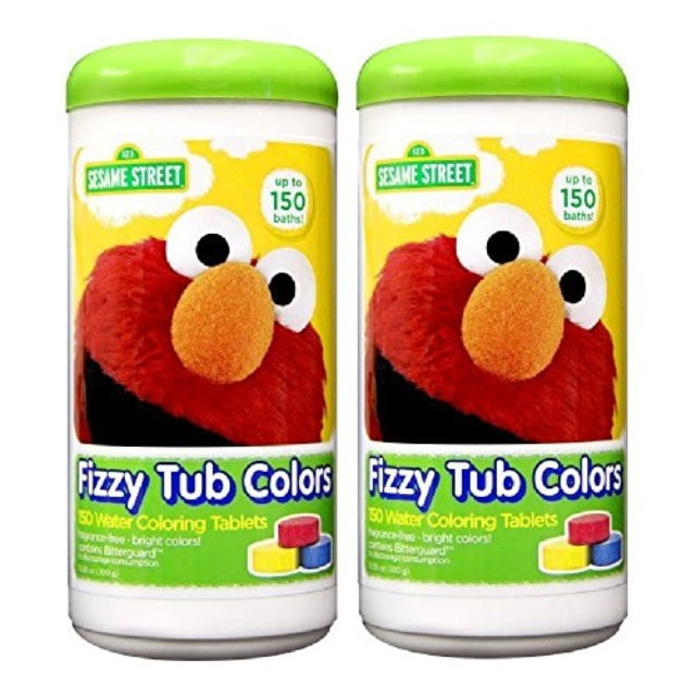 sesame street fizzy tub color tablets, 150 baths 2 pack