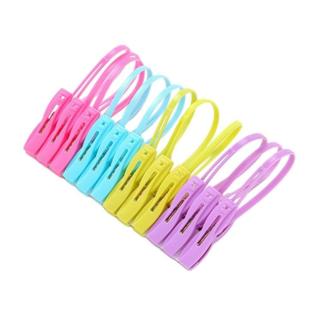 24Pcs Bathroom Hanger Clips Durable Plastic Steel Wire For Laundry Towels Home