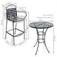 thumbnail image 3 of Sunnydaze Decor Ensemble de Chaise et Table de Bar en Fer Forgé à Volutes pour Extérieur - Noir, 3 of 6