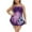 Purple, variant on WREESH Womens Plus Size Swim Dress Tankini Swimsuits Fashion Bikini Set Swimsuit Two Piece Filled Solid Swimwear Beachwear Bathing Suit Light Blue