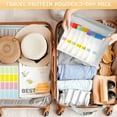 thumbnail image 3 of Protein Powder Travel Container Set Reusable Portable Supplement Storage Containers 28 Pcs Single Dose Bags & 4 Pcs Large Zip Bags Funnel Spoon Protein Powder Travel Kit, 3 of 8
