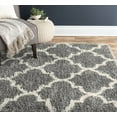thumbnail image 1 of hometrends Deluxe Grey Trellis Shag Rug, 1 of 1