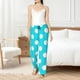 thumbnail image 4 of Balery Aqua And White Polka Dot Pantalones de pijama para mujer, pijamas ultraligeros, pantalones de estar por casa-Medium, 4 of 6