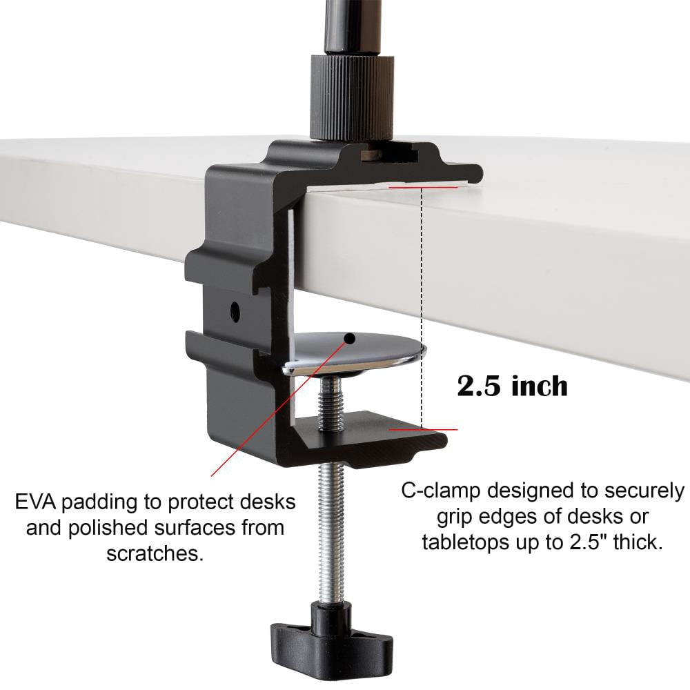 AURAY Microphone Arm Stand Long 12'' Sturdy Gooseneck Mic Stand Adjustable Microphone Arm Stand with Clamp - Mic Holder Flexible Microphone Holder for Podcasting, Radio, Lectures, Singing