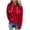 01 Red, variant on Weiqiqre Womens Sweatshirts Casual Hoodies Long Sleeve Sweatshirts Cowl Neck Drawstring Hooded Pullover Top with Pockets