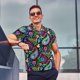 thumbnail image 4 of Fotbe Watercolor Floral Paisley Camiseta Polo de Golf para Hombre con Estampado – Camisa Deportiva Transpirable con Cuello Abotonado-4X-Large, 4 of 6