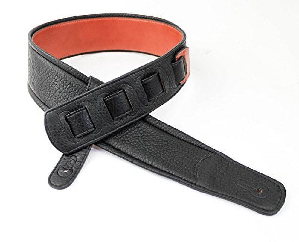 Walker & Williams GM-1275 Sienna Brown Padded Guitar Strap with Embossed Skulls