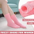 thumbnail image 5 of 5 Pairs Womens Fuzzy Socks Cozy Fluffy Winter Warm Slipper Socks Microfiber Soft Home Sleeping Socks, 5 of 6
