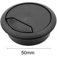 thumbnail image 2 of 6 Pieces 2 Inch Plastic Desktop Cord Cable Hole Cover Grommet Computer Cable Hole Cover Plug Stopper Black, 2 of 2