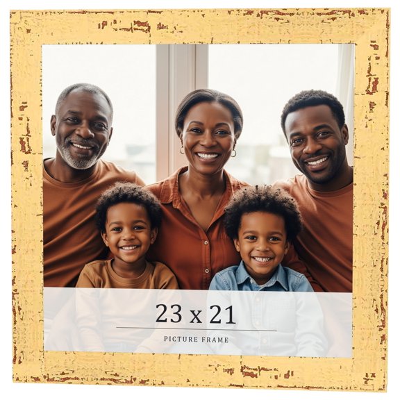 23x21 Frame Yellow Real Wood Picture Frame Width 1.25 inches | Interior Frame Depth 0.5 inches |
