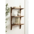 thumbnail image 2 of Kate and Laurel Meridien Modern Three-Tier Wooden Shelves, 18 x 9 x 32, Walnut Brown, Stunning Tiered Wall Shelf for Storage and Display as Cute Nursery Shelving or Over-the Toilet Storage, 2 of 8