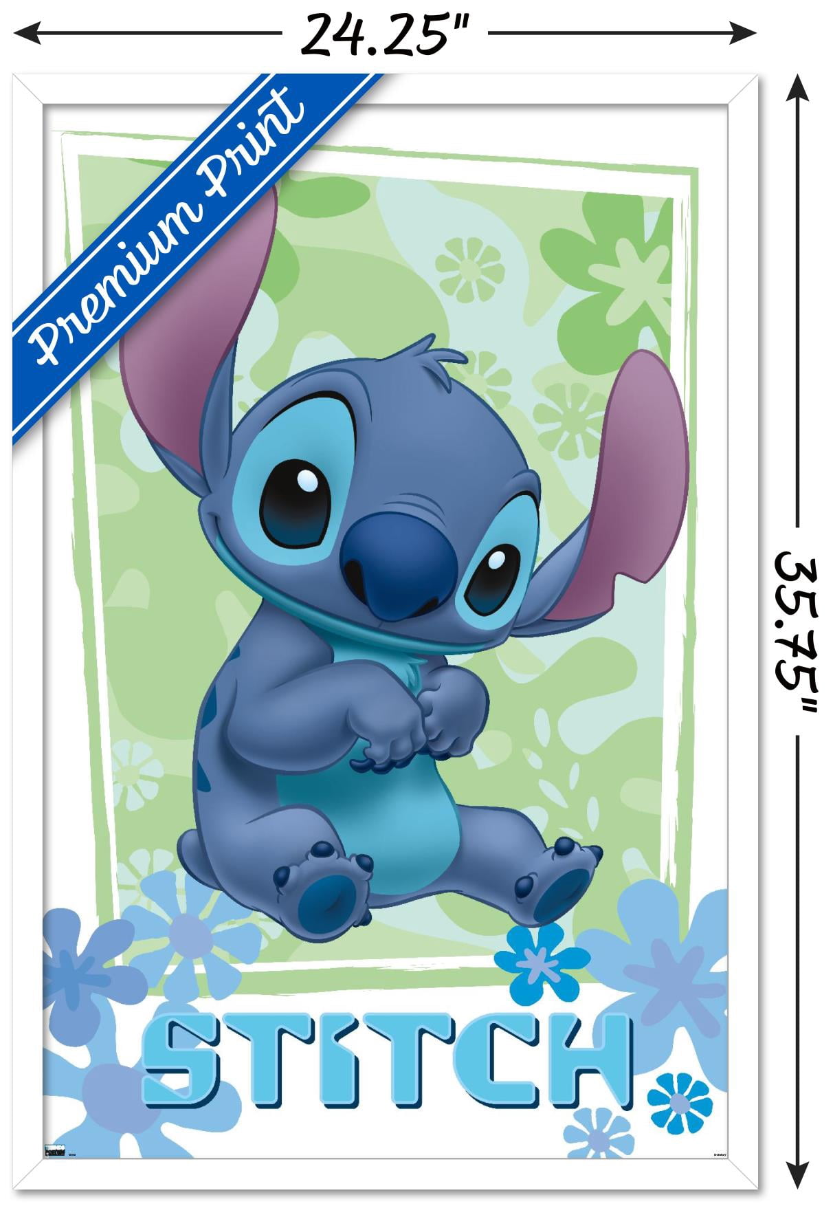 Disney Lilo and Stitch - Flowers Wall Poster, 22.375" x 34", Framed