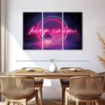 thumbnail image 3 of Elephant Stock Keep Calm Neon Wall Art - Horizontal Multi Panel Canvas - Living Room Wall Decor - Inspirational And Typography Multi Panel - Pink And Blue Decor - 57" x 36", 3 of 8