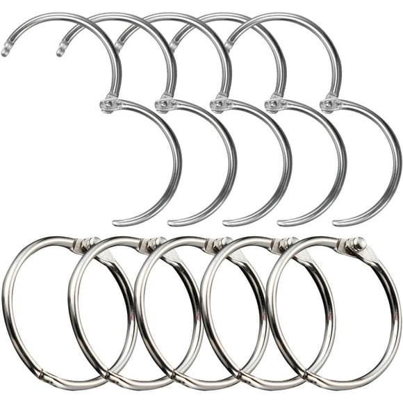 HLONK 10 Pcs Pinces à Anneaux Fendus pour Classeur Porte-Clés Réutilisables Pince de 2 Pouces en Métal pour Artisanat Porte-Clés Résistant à l'Usure