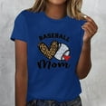 thumbnail image 3 of WREESH Women's Baseball Heart T-Shirts Short Sleeve Round Neck Graphic Tops Blue, 3 of 4