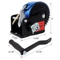 thumbnail image 3 of CQSXDA 800LBS Hand Winch with 19.6ft Steel Cable, Two-Way Ratchet & Galvanized Shell for Trailer, Boat, ATV, 3 of 15