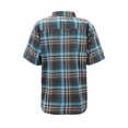 thumbnail image 2 of Men’s Short Sleeve Cowboy Button Down Casual Plaid Pattern Western Dress Shirt (8AS183-OliveSeaBlue, XL), 2 of 3