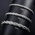 thumbnail image 3 of AYYUFE 6PCS Unisex Bracelet Twisted Chain Hip Hop Style Stainless Steel Polished Anti rust Rock Star Singer Club Party Wrist Jewelry Golden C, 3 of 8