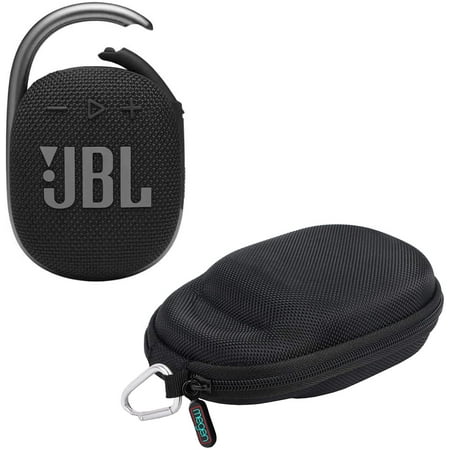 JBL Clip 4 Waterproof Portable Bluetooth Speaker Bundle with Megen Protective Hardshell Case (Black)