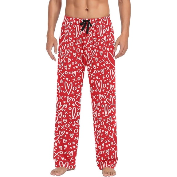 GZHJMY Valentine's Day Pajama Pants for Men, Lounge Pants Lightweight Men Pajama Bottoms with Drawstring Pockets, Christmas New Year Birthday Gifts, Large