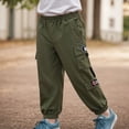 thumbnail image 2 of kpoplk Boys Sweatpants Kids Cotton Athletic Joggers Youth Active Casual Pants with Pocekts(AG,8-9 Y), 2 of 5