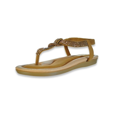 

Link Girls Gem T-Strap Sandals - tan 12 toddler