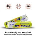 thumbnail image 2 of PKCELL NiMH AA 600mAh 1.2V Rechargeable Batteries for Solar Lights Garden Lights Remotes Mice 8Pcs, 2 of 7